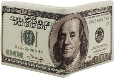 Stijlvolle Vintage Leren Portemonnee voor Mannen en Vrouwen, US Dollar Design, Ideaal als Creditcardhouder, 11cm x 22cm x 33cm