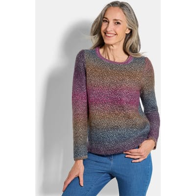 Pullover in meerkleurige look - meerkleurig / gedess. - Gr. 19 van Goldner Fashion