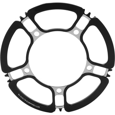 Pédalier Lp Litepro à cinq trous en forme de pétale 130BCD Pédalier de vélo pliant Plateau de plateau unique de vélo 53T Black