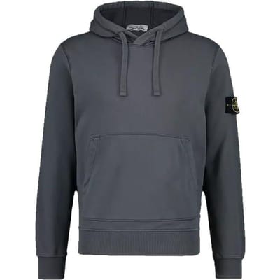 Stone Island Effen Kleur Logo Trekkoord Hoodie Mannen hoodies Grijs 791564151-V0062 M black