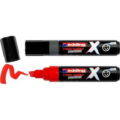 edding 6900 X multimarker - set van 2 rood + donker grijs - voor alle ondergronden geschikt - beitelpunt 2-10 mm - vegan inkt - gemaakt van gerecycled plastic - lokaal geproduceerd in Duitsland