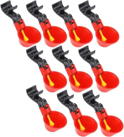 Kippen Drinknippels - Automatische Waterdispenser - Pluimvee Voeden - Houdt Water Schoon - 10 stuks - Rood