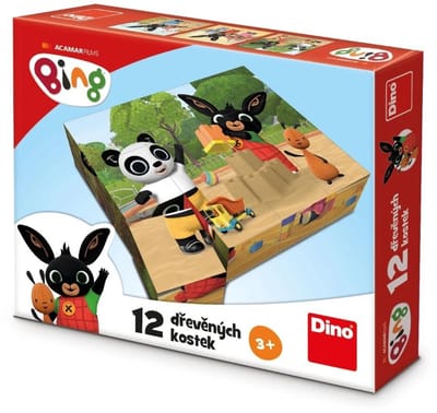 Houten blokken met afbeeldingen Bing 12-delige - Puzzel