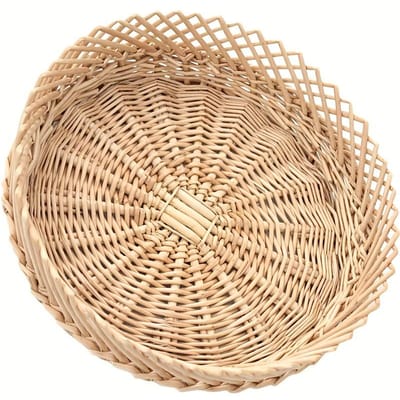 1 stuks Handgemaakte Rotan en Wilgenvlechtwerk Gedroogd Fruit Schaal, Delicatessen Mand Snacks Diversen Mand, Broodmand Fruitschaal, Woondecoratie Vintage Draag cane beige