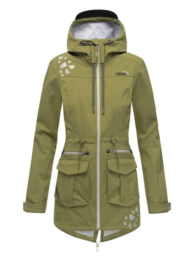 Marikoo dames softshelljas – Ulissaa met capuchon & reflecterende details