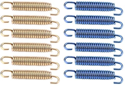 Dailygoods- Uitlaatpijp Haken RVS - 6 Stuks - Veerlengte 40 mm - Totale Lengte 63 mm - Corrosiebescherming - Geschikt voor Motorfiets/Scooter/ATV - Uitlaatveerhaken