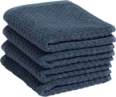 Yumeko gastendoekjes dots blauw 30x50 - 4 st - Hotelkwaliteit - Bio, eco & fairtrade
