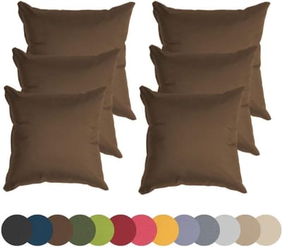 Tuinstoel Kussen - Zitkussen Rugkussen - Buiten Meubilair - Waterdichte Vulling - 40x40 cm Set Van 6 - Bruin