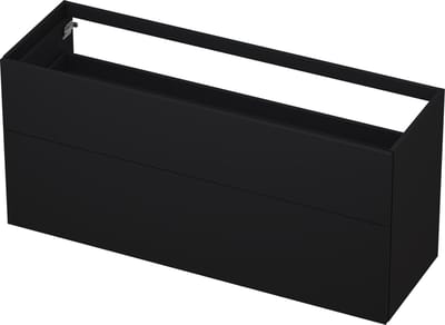 INK wastafelonderkast 2 laden greeploos push to open gelakt 140x45x65cm, mat zwart