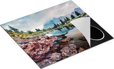 Chefcare Inductie Beschermer Meer met Rotsen in de Alpen Bergen - 60x50 cm - Afdekplaat Inductie - Kookplaat Beschermer - Inductie Mat