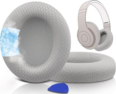 Vervangende Oorkussens voor Draadloze Noise Cancelling Hoofdtelefoons, Ademend Mesh Stof, Hoogwaardige Schuim, Comfort en Geluidsisolatie - Sandstone