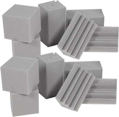 Geluidsisolerend Schuim - Akoestische Panel - Geluidsverbetering Studio - Hoge Dichtheid Spons - 16 Stuks - Grijs