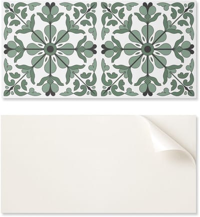 PVC-paneel met motief, eenvoudig te decoreren voor de eetkamer, 100x50 cm, plantenpatroon met symmetrie.