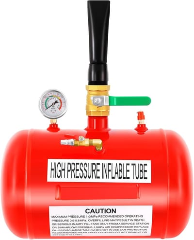 Persluchttank - Mobiele Opslag - Banden Oppompen - Met Manometer - 20 Liter - Rood