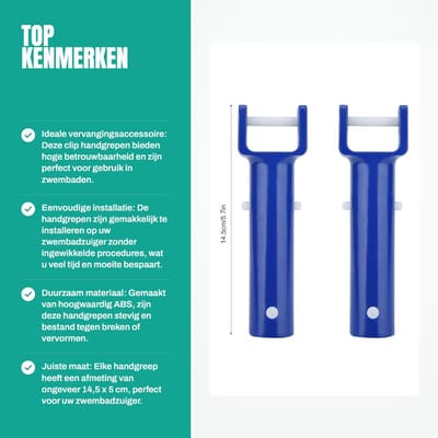 Dailygoods- Zwembadclip V-vorm - 2 Stuks - ABS Materiaal - Geschikt voor Zuigkoppen - Eenvoudig te Installeren - Duurzaam Gebruik - Zwembadaccessoire