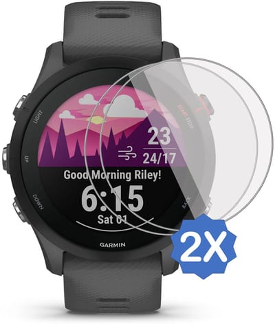 2x Screenprotector geschikt voor Garmin Forerunner 255 Folie - Screen Protector