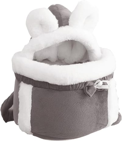 Kattentas Drager - Reismand Kat - Veilig Transport - Dubbele Zak Ontwerp - 38.7x24.9x15cm - Grijs