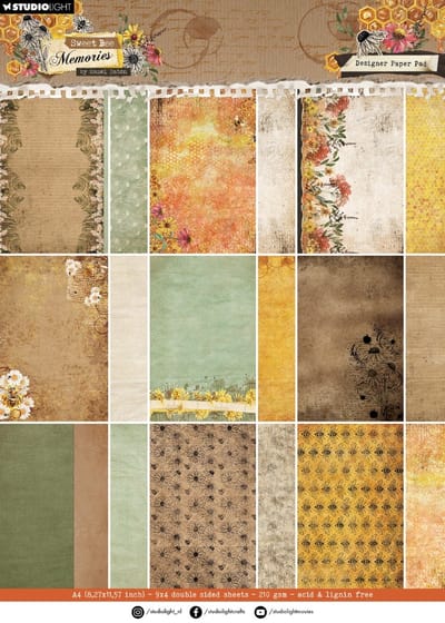 HE Design Paper Pad Background Sweet Bee Memories nr.286