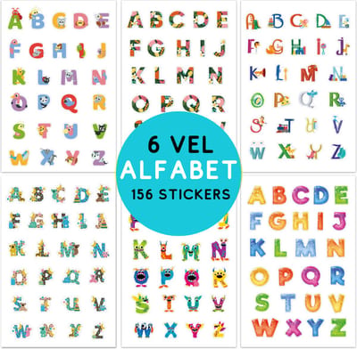 Alfabet Stickers - 20x25MM - Grappige Hoofdletters op 6 Vel - Stickervellen met Letters - Geschikt voor kinderen