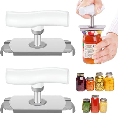 2-stuks blikopener - Blikopener met schroefdop - Blikopener van roestvrij staal - Blikopener met makkelijke opening - Handmatige draaiblikopener - Multifunctionele flesopener - Geschikt voor de meeste blikken - Zilver