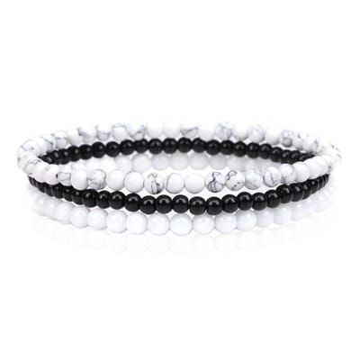 Memphis Stacked Dames Armbanden set - White-19cm