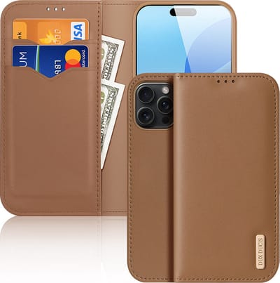 Dux Ducis - Telefoonhoesje geschikt voor Apple iPhone 16 Pro - Hivo Series Case - Bruin