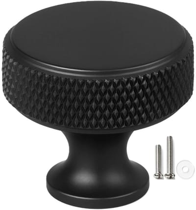 MSQDESIGN Kastknop zwart (Metaal) - Kastknoppen zwart - Deurknopjes zwart voor kast - Deurknopjes zwart - Meubelknop zwart - Meubelknoppen zwart - kast knop zwart - Deurknoppen zwart - Ladeknoppen voor deurtjes -incl schroeven