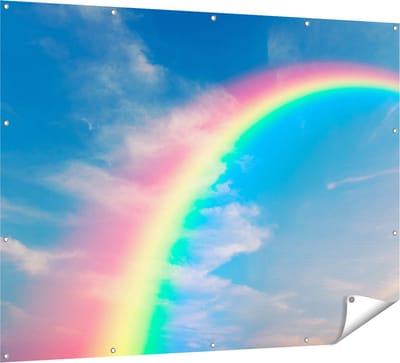Gards Tuinposter Regenboog - 160x120 cm - Tuindoek - Tuindecoratie - Wanddecoratie buiten - Tuinschilderij