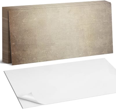 Coloray Plaktegels - Textuur van oude muren Zelfklevende Wandtegels - 40 cm x 20 cm - Beige Plaktegels - 10 stuks - Rechthoek PVC Tegels - Plaktegels Badkamer - Vloertegels Zelfklevend - Vinyl Tegels Zelfklevend - Portugese Tegels