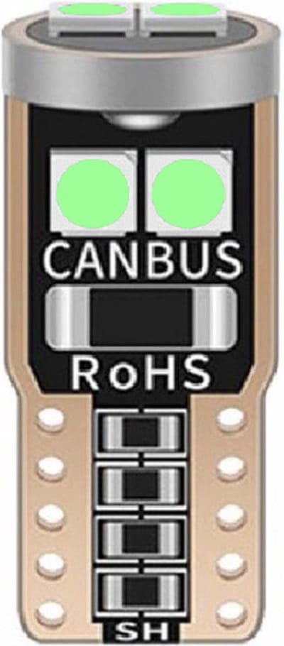 T10 LED - CANBUS - Extra fel - 6SMD - 12V - IJsblauw - Per stuk