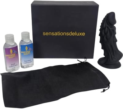 Sensationsdeluxe - Box - Kado - Glijmiddel Anaal 100 ml - Glijmiddel Normaal 100 ml - dildo - zuignap - siliconen zacht