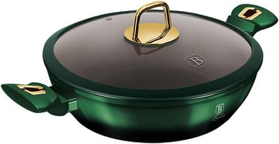 Ronde Koekenpan met Deksel 28 cm - 3-Laags Anti-Aanbaklaag en RVS Handvat