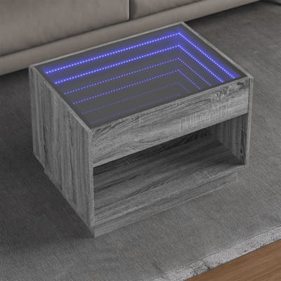 vidaXL - Salontafel - met - Infinity - LED - 70x50x50 - cm - grijs - sonoma - eikenkleur