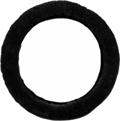 New Age Devi - 3 x Premium zachte winter auto stuurhoes universeel en kort pluche buitendiameter 25-35cm zwart