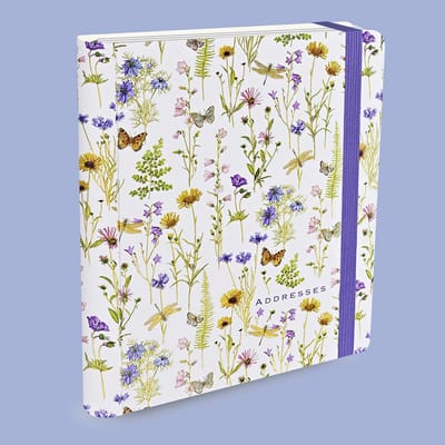 Peter Pauper Addressbook Large - Wildflower Garden- met elastieksluiting - 16x21 cm