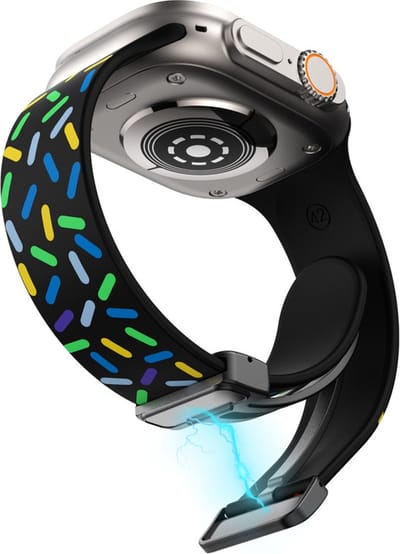 Siliconen bandje - geschikt voor Apple Watch 1/2/3/4/5/6/7/8/9/10/11/ SE (1,2,3) met maat 38 mm / 40 mm / 41 mm en 42 mm (Watch 10/11) - zwart