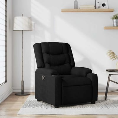 vidaXL - Fauteuil - verstelbaar - stof - zwart
