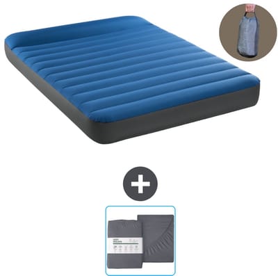 Intex Luchtbed - Twijfelaar - 137 x 191 x 22 cm - Blauw - Inclusief pomp en Hoeslaken