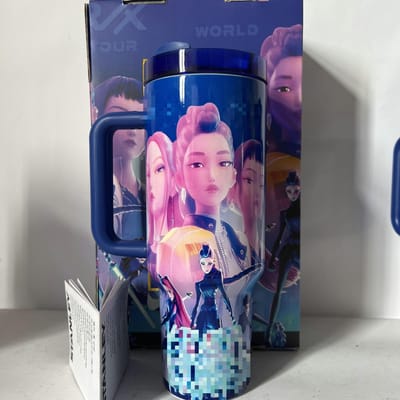 Demon Hunt Group Gobelet à glace grande capacité Poignée en acier inoxydable Tasse thermos anime 1.1L-2L bleu
