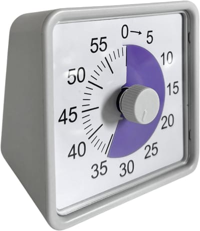 Jikkies Aftelklok - 60 minuten - Zonder Tik - Grijs