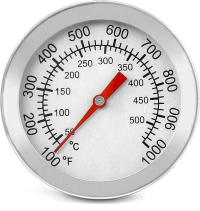 Allecto plus - BBQ-thermometer van roestvrij staal met 5 cm wijzerplaat tot 500 graden - Kookthermometer voor barbecueën.