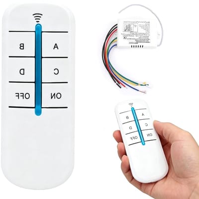 Draadloze Lichtschakelaar met Afstandsbediening, 220V Elektrische Schakelaar, 4-Weg Aan/Uit Digitale Wandontvanger en Zender Set voor Gemakkelijke Verlichting Besturing