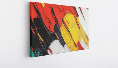 Saammp Canvas Schilderij - Grof - Kleurijk - Abstract - 45x30 - Foto op canvas - Wanddecoratie - Muurdecoratie Woonkamer - Slaapkamer decoratie - Canvas Print