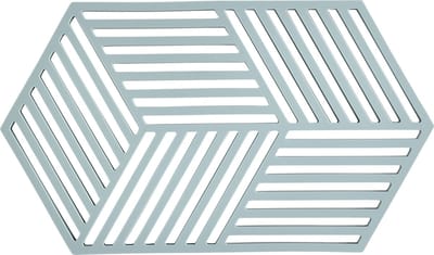 Zone Denmark Pannenonderzetter Hexagon – Onderzetters Pannen – Hittebestendig tot 250°C – Vaatwasserbestendig – Siliconen – 24 x 14 x 0,9 cm – Fog Blue