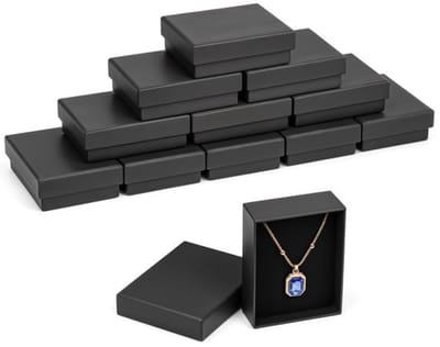 Allecto - Zwart Papieren Sieraden Display Geschenkdoosjes - 12 Pak