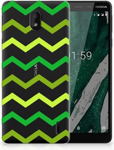 Nokia 1 Plus TPU bumper Zigzag Groen