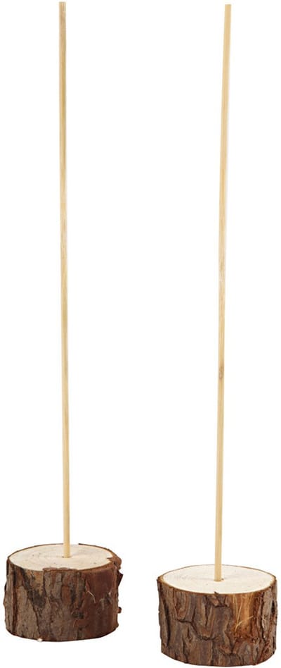 Houten staanders, H: 3 cm, d 5 cm, 2 set/ 1 doos