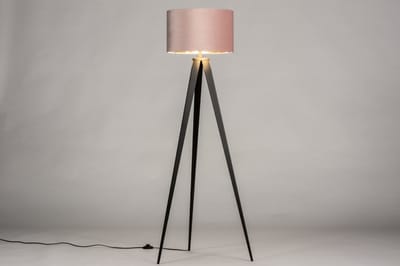 Lumidora Vloerlamp 30960 - ANTIQUA - E27 - Zwart - Roze - Koper - Metaal - ⌀ 51 cm