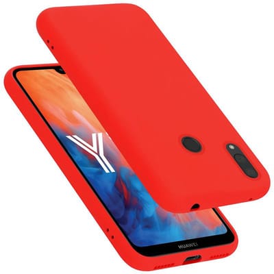 Cadorabo Hoesje geschikt voor Huawei Y7 2019 / Y7 PRIME 2019 in LIQUID ROOD - Beschermhoes gemaakt van flexibel TPU silicone Case Cover