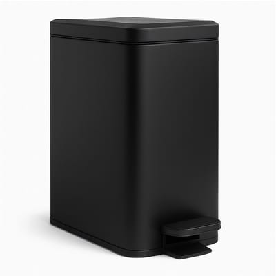 Prullenbak badkamer - 10 l - smal - softclose - zwart